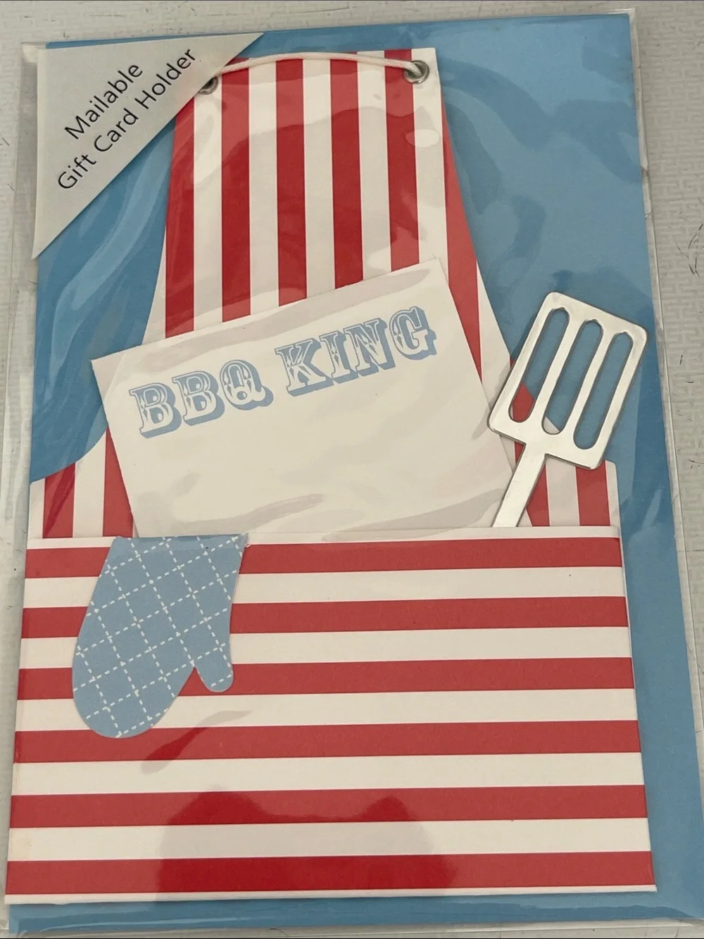 18 Cute designed invitations card holders BBQ King with envelope, Mailable.